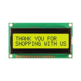 1 pcs : NHD-0216HZ-FL-YBW-C - LCD MOD 32DIG 16X2 TRANS YLW/GRN