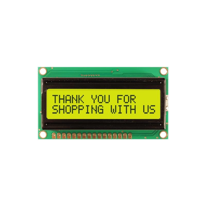 1 pcs : NHD-0216HZ-FL-YBW-C - LCD MOD 32DIG 16X2 TRANS YLW/GRN