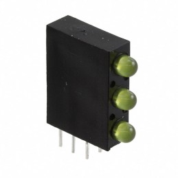 1 pcs : QLA764B-3Y - LED CBI 3MM 3X1 YELLOW DIFF RA