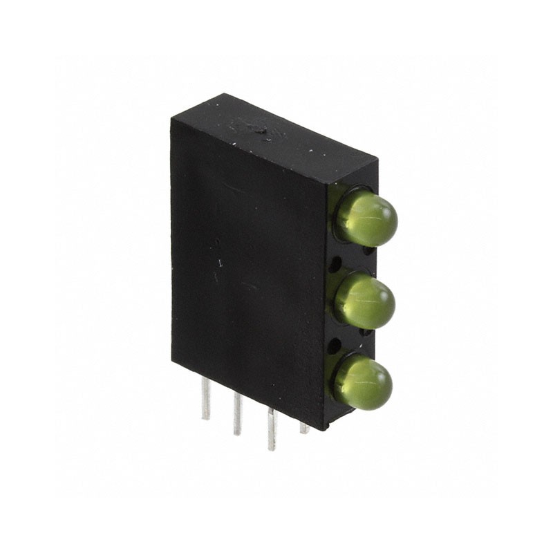 1 pcs : QLA764B-3Y - LED CBI 3MM 3X1 YELLOW DIFF RA