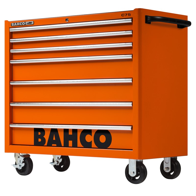 1 pcs - Bahco 7 drawer Stainless Steel (Top) Wheeled Tool Chest, 985mm x 1016mm x 501mm