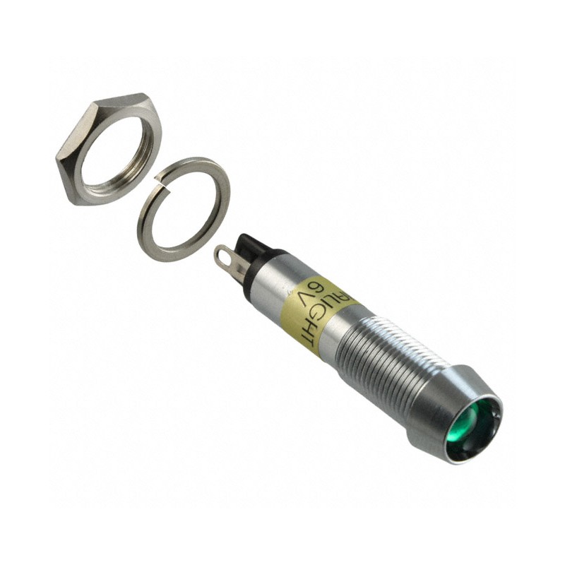 1 pcs : 6092212120F - LED PNL MT 9MM 6V CHROME GREEN