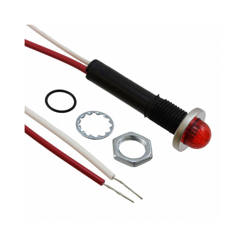 1 pcs : 6091M1-12V - INDICATOR SOLID STATE RED PNL MT