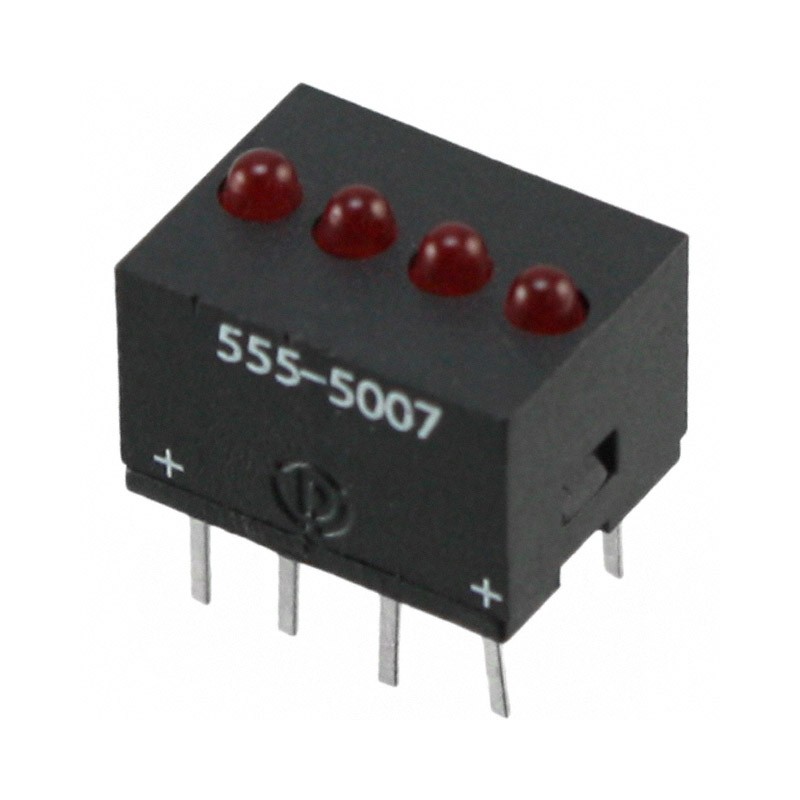 1 pcs : 5555007F - LED CBI 2MM QUAD RED TH