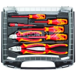 1 pcs - Gedore 8 Piece Electricians Tool Kit with Case, VDE Approved