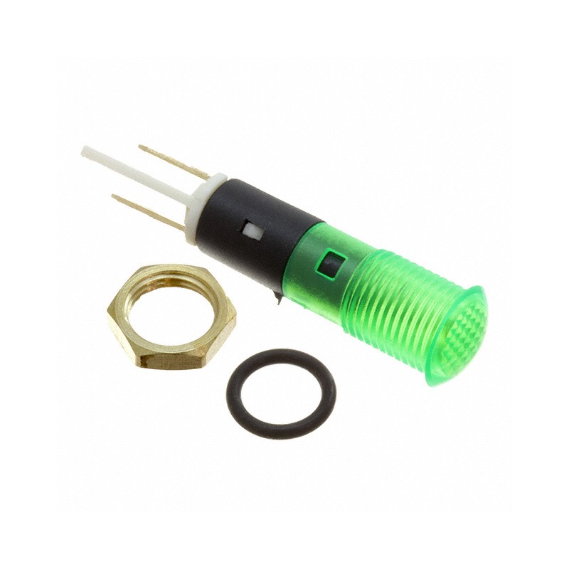 1 pcs : FL1P-8NJ-1-G3V - LED GRN 8MM NUT 3VAC/DC STK