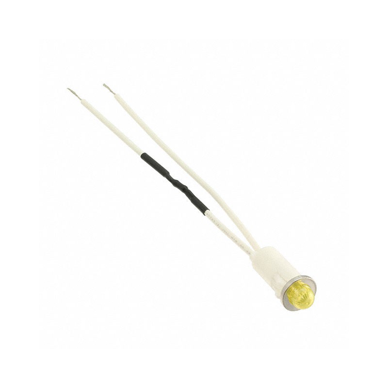1 pcs : 1091M7-125VAC - LED IND LIGHT YLW 125V SNAP FIT