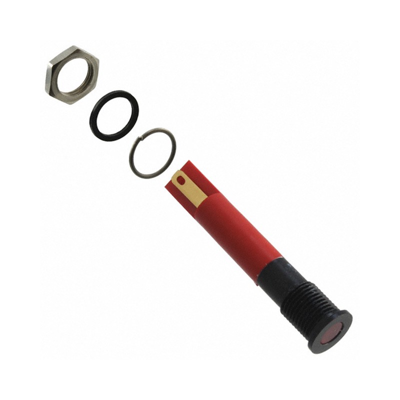 1 pcs : Q6F1BXXR12E - INDICATOR 12V 6MM FLUSH RED