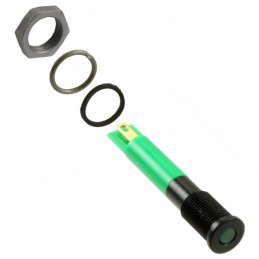 1 pcs : Q6F1BXXG12E - INDICATOR 12V 6MM FLUSH GREEN