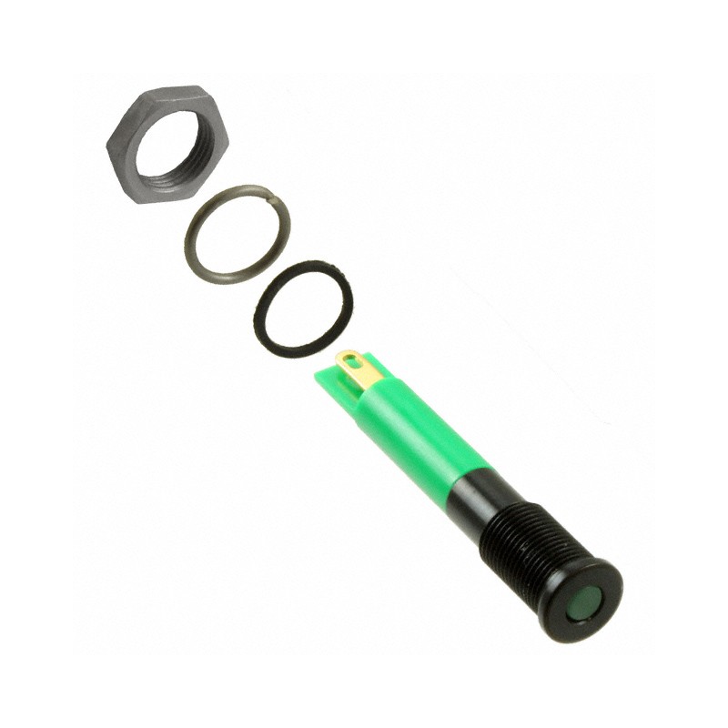 1 pcs : Q6F1BXXG12E - INDICATOR 12V 6MM FLUSH GREEN