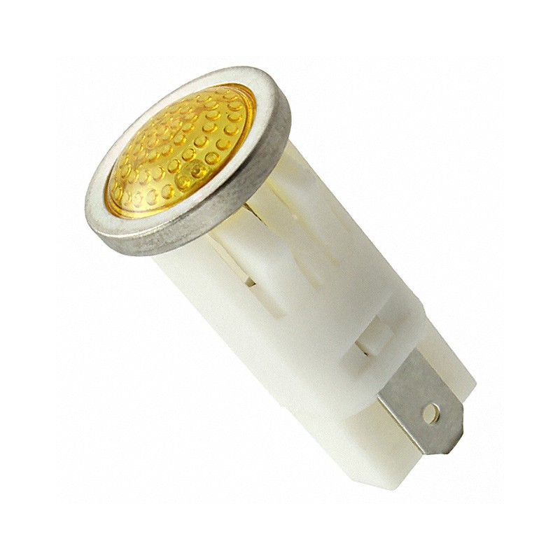 1 pcs : 1092QD3-12V - LED PMI, AMBER, SEMI-DOME, 12V 3