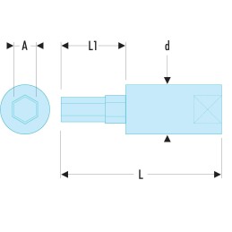 1 pcs - Facom 1/4 in Drive Bit Socket, Hex Bit, 7mm, 37 mm Overall Length