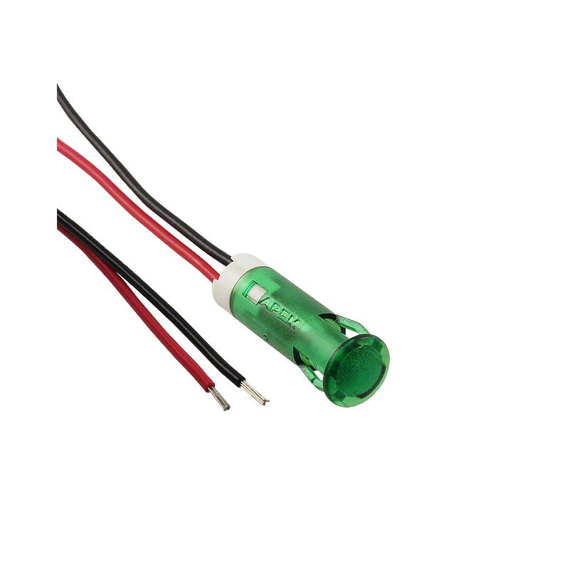 1 pcs : QS63XXG12 - INDICATOR 6MM FIXED GRN 12V WIRE