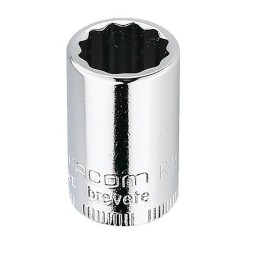 1 pcs - Facom 1/4 in Drive 3/8in Standard Socket, 12 point, 22 mm Overall Length
