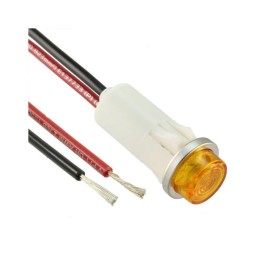 1 pcs : 1092C3-250VAC - LED PMI 5MM AMBER HI HAT WIRE