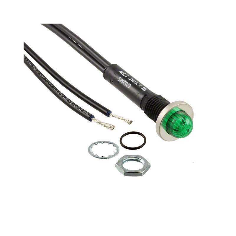 1 pcs : 6012M5 - INDICATOR NEON GREEN PANEL MNT