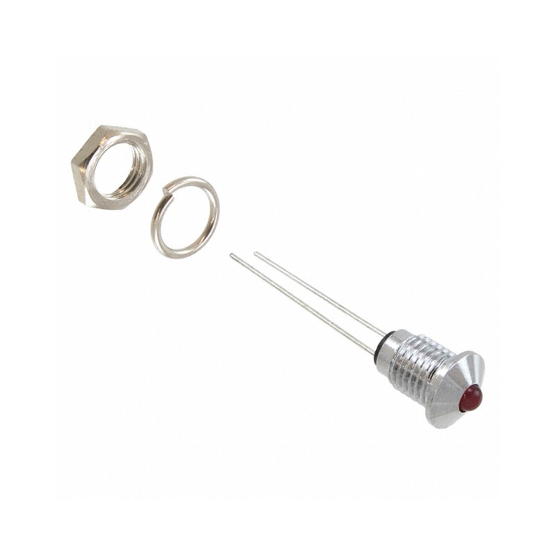 1 pcs : 6061111110F - LED PNL IND 6MM RED 5MA PROTRUD