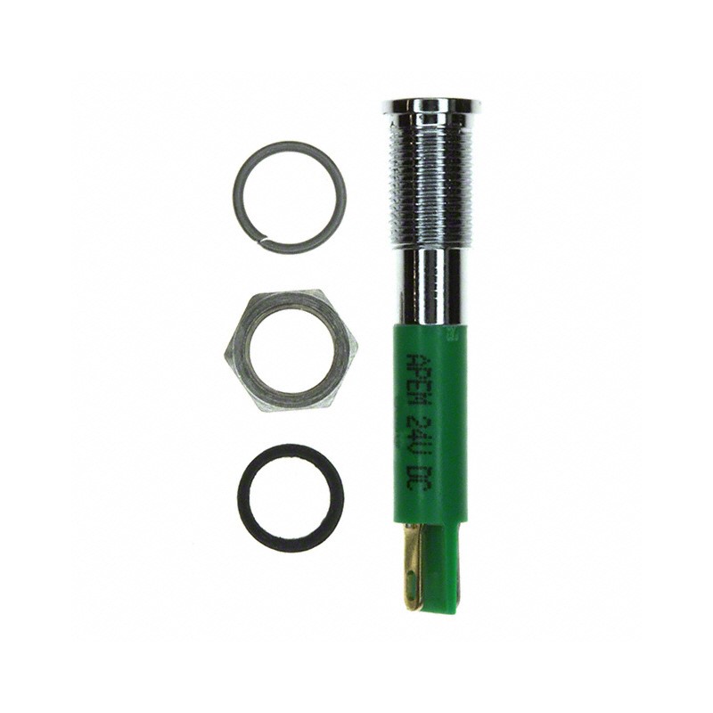 1 pcs : Q6F1CXXG24E - INDICATOR 24V 6MM FLUSH GREEN