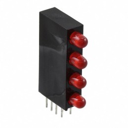 1 pcs : QLA874B-4I - LED CBI 3MM QUAD RED DIFF RA