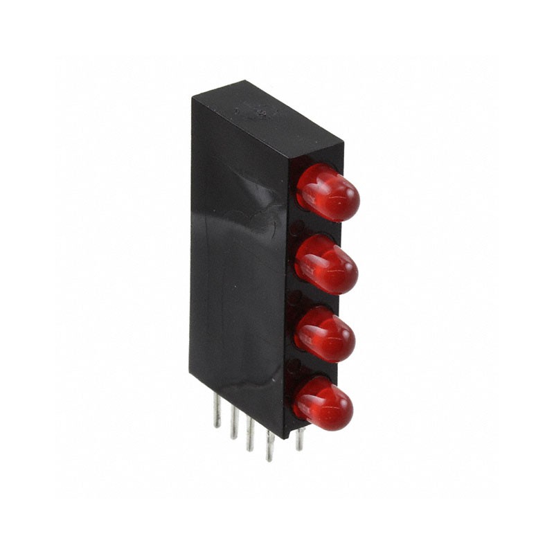 1 pcs : QLA874B-4I - LED CBI 3MM QUAD RED DIFF RA