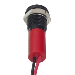 1 pcs - RS PRO Red Panel Mount Indicator, 12V dc, 8mm Mounting Hole Size, Lead Wires Termination, IP67