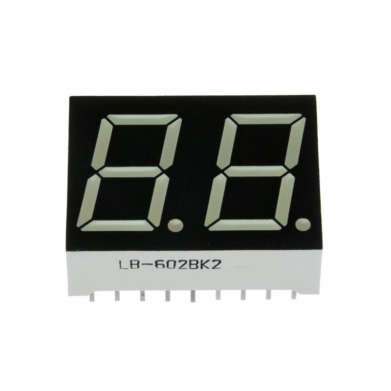 1 pcs : LB-602MK2 - DISPLAY 7SEG 0.56' DBL GRN 18DIP
