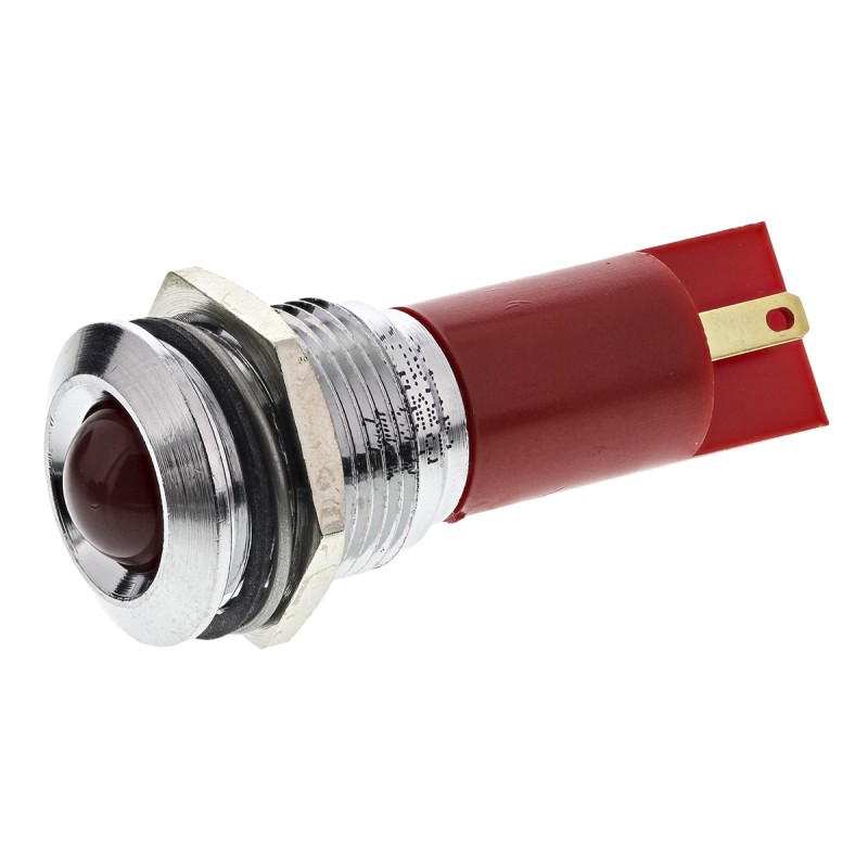 1 pcs - RS PRO Red Panel Mount Indicator, 16mm Mounting Hole Size, Solder Tab Termination