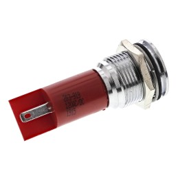 1 pcs - RS PRO Red Panel Mount Indicator, 16mm Mounting Hole Size, Solder Tab Termination