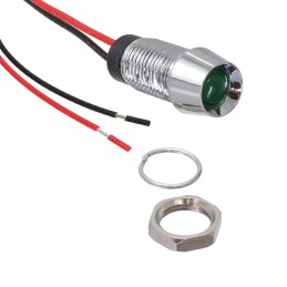 1 pcs : FL1M-8CW-4-G12V - LED GRN 8MM NUT 12VDC STK