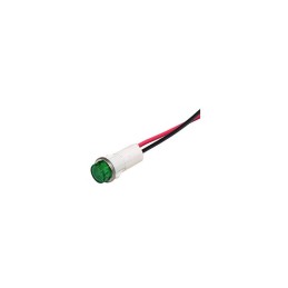 1 pcs : 1092C5-250VAC - LED PMI 5MM GREEN HI HAT WIRE