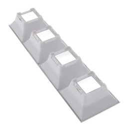 1 pcs : C18411_DAISY-4X1-SHD2-MET-MATT - SHADERECTANG4 POS159.3 X 40.0MM