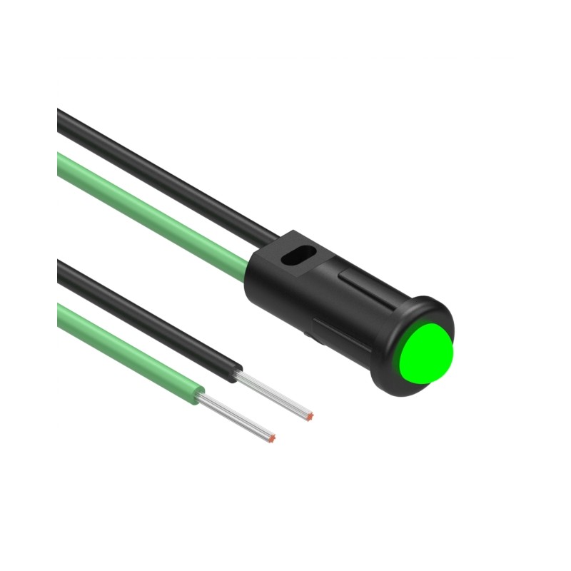 1 pcs : 12-00002 - LED PANEL IND GREEN SNAP-IN 6'