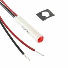 1 pcs : 2111A1 - INDICATOR NEON RED PANEL MNT