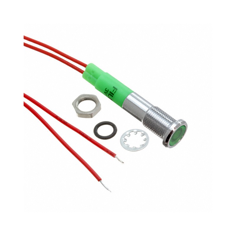 1 pcs : FL1M-6FW-1-G3V - LED GRN 6MM NUT 3VAC/DC STK