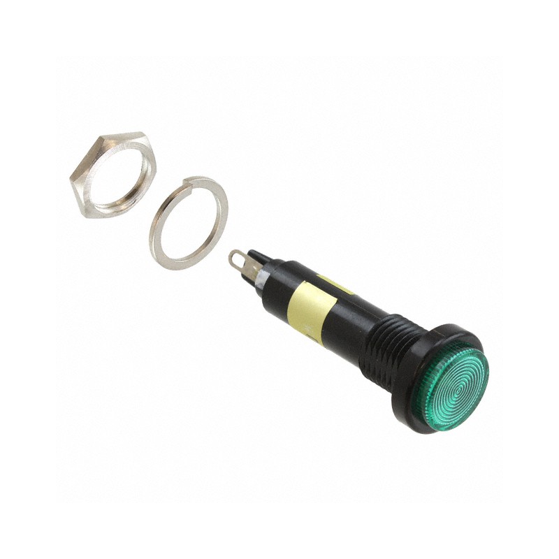 1 pcs : 6103232120F - LED PNL IND 10MM ROUND GRN POLY