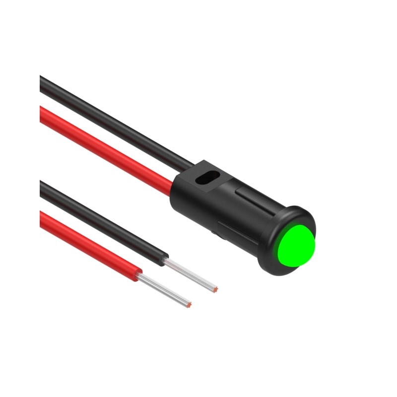 1 pcs : 12-00007 - LED PANEL IND GREEN SNAP-IN 6'