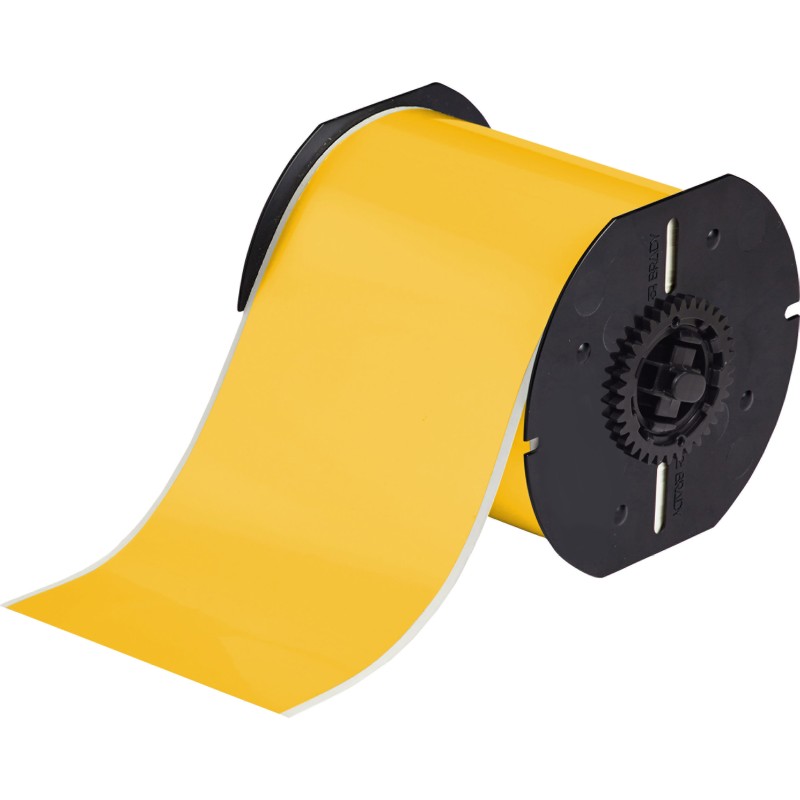1 pcs - Brady B-595 Vinyl Yellow Label Roll, 101.6mm Width, 1 Roll Qty