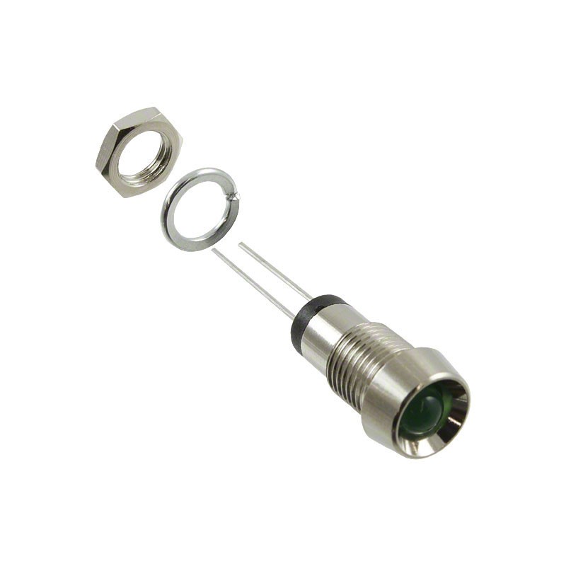 1 pcs : MPR5GD - PNL MNT W/ WIRE 568NM 25MCD GRN