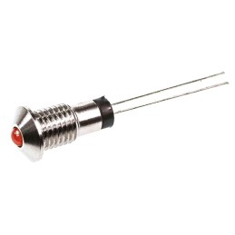 1 pcs - Marl Red Panel Mount Indicator, 2.8V, 6mm Mounting Hole Size, Lead Pin Termination