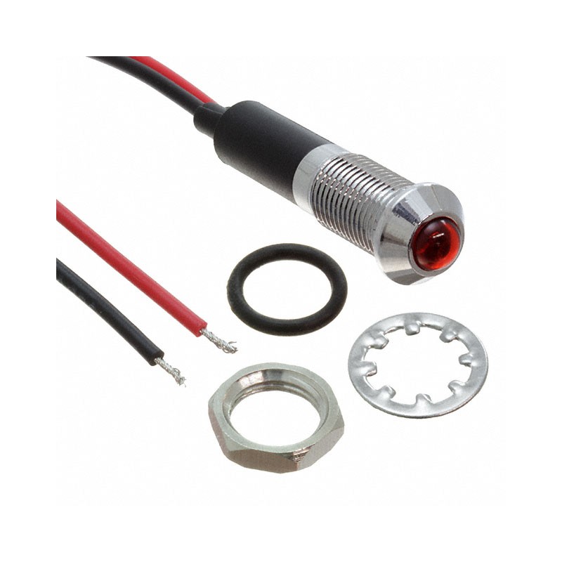 1 pcs : FL1M-8SW-1-R2V - LED RED 8MM NUT 2VAC/DC STK