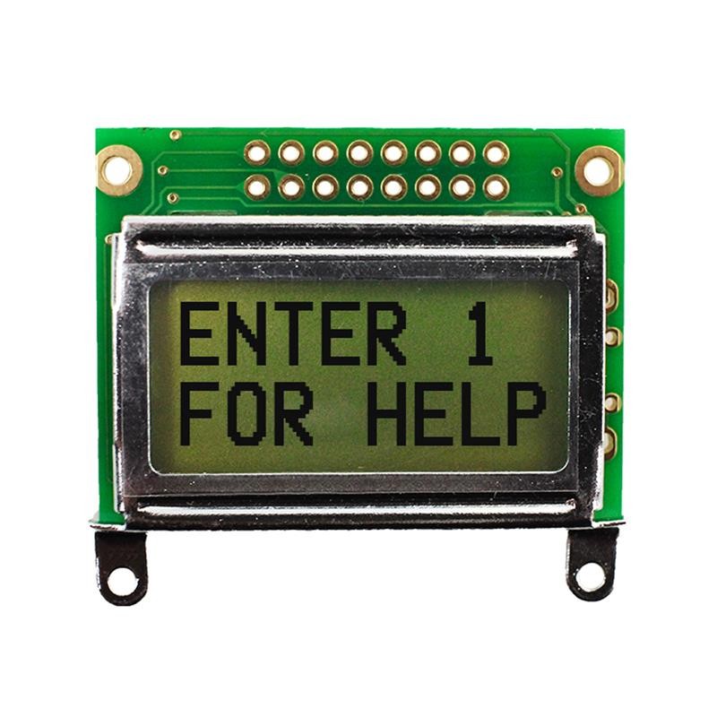 1 pcs : NHD-0208AZ-RN-YBW - LCD MOD 16 DIG 8 X 2 REFLECTIVE