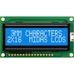 1 pcs : MC21603A6W-BNMLW-V2 - 2X16 CHARACTER CHIP-ON-BOARD LCD
