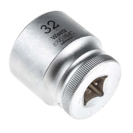 1 pcs - Wera 1/2 in Drive 32mm Standard Socket, 6 point, 42 mm Overall Length