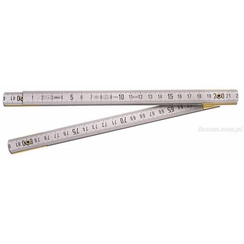 1 pcs - Facom 1m Brass Metric Folding Ruler