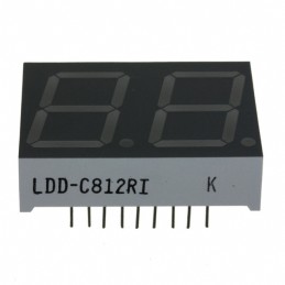 1 pcs : LDD-C812RI - DISPLAY 7SEG 0.8' DBL GRN 18DIP