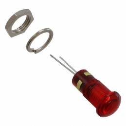1 pcs : 6081131110F - LED PNL IND 8MM RED LOCKWASH/NUT