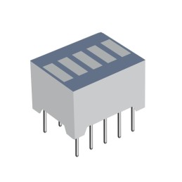 1 pcs : XGMDKX5D - LED CBI 5X1.6MM 5-SEG RED VERT