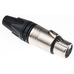 1 pcs - Neutrik Cable Mount XLR Connector, Female, 50 V ac, 5 Way, Silver over Nickel Plating