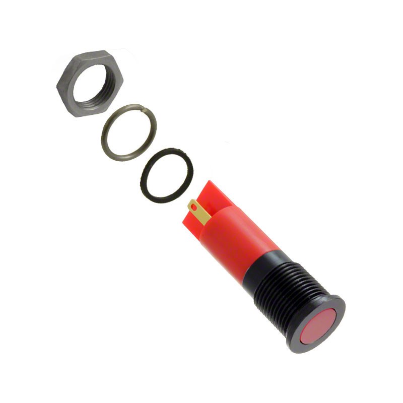 1 pcs : Q14F1BXXHR02E - 14MM FLSH BLK CHRM HYPR RED 2VDC