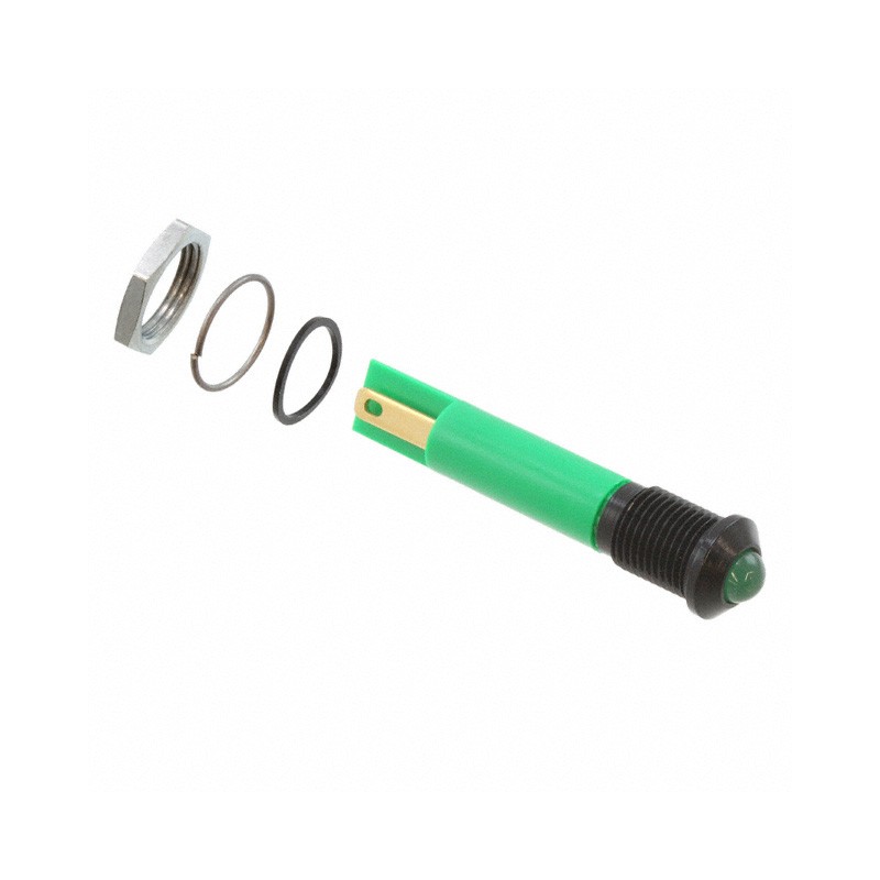 1 pcs : Q8P1BXXG12E - INDICATOR 12V 8MM PROMINENT GRN
